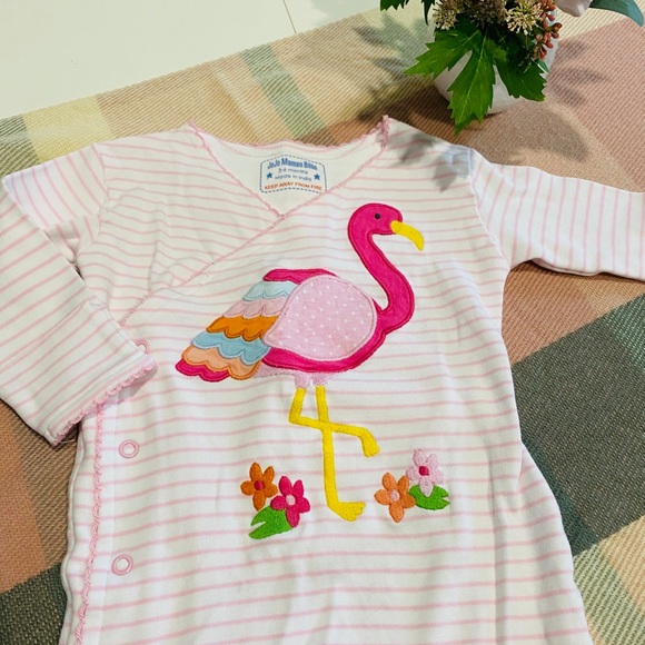 JoJo Maman Bebe One Pieces Nwot Pink Flamingo Footed Sleeper Kimono